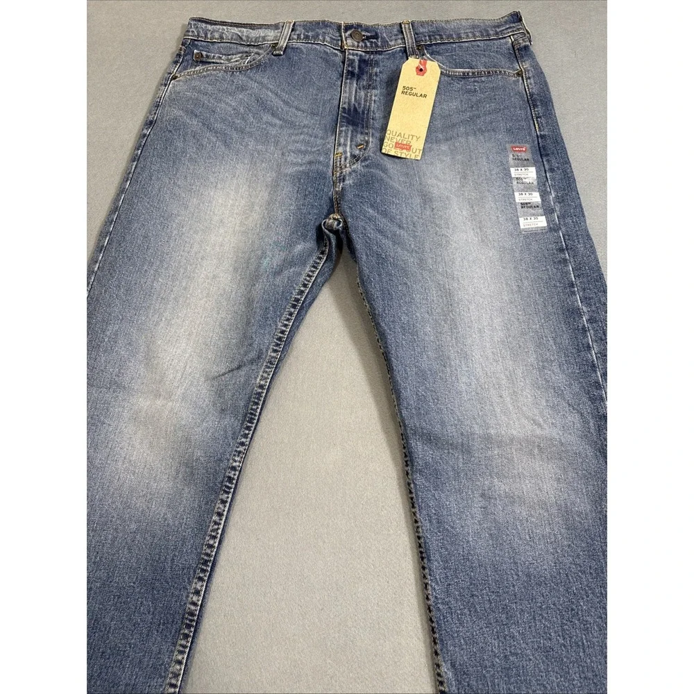 JEANS STRAIGHT LEVI 505 MEN 38X30 Regular Fit NWT